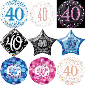 40th Foil Balloon Bouquet - UpUpNAwayBalloons