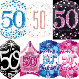 50th Foil Balloon Bouquet - UpUpNAwayBalloons