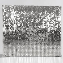 Load image into Gallery viewer, Silver Shimmer Wall Backdrop for Hire
