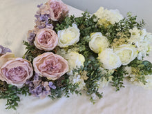 Load image into Gallery viewer, Artificial Flowers and Greenery for hire - available for hire when hiring a backdrop with us and an Organic Balloon Garland by UpUpNAwayBalloons

