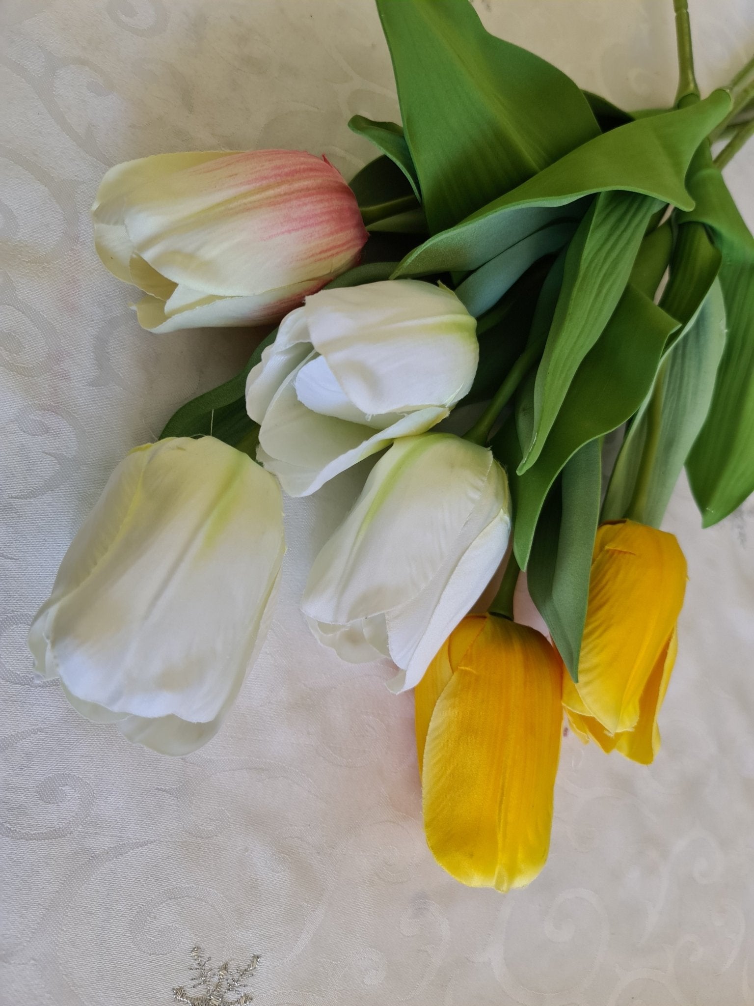 Artificial Flowers and Greenery for hire - available for hire when hiring a backdrop with us and an Organic Balloon Garland by UpUpNAwayBalloons