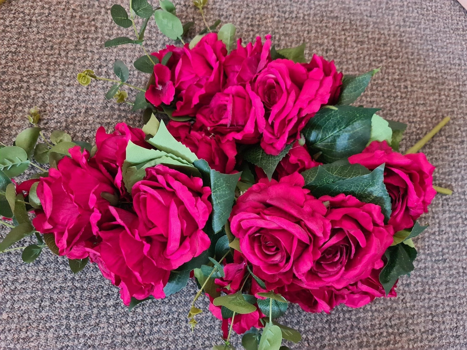 Artificial Flowers and Greenery for hire - available for hire when hiring a backdrop with us and an Organic Balloon Garland by UpUpNAwayBalloons