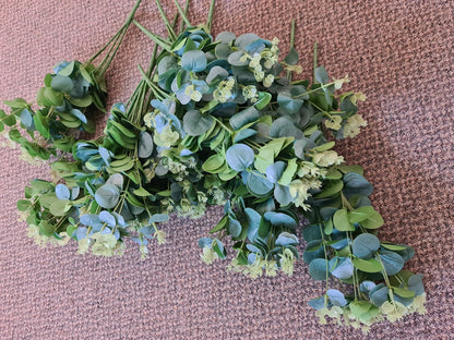 Artificial Flowers and Greenery for hire - available for hire when hiring a backdrop with us and an Organic Balloon Garland by UpUpNAwayBalloons