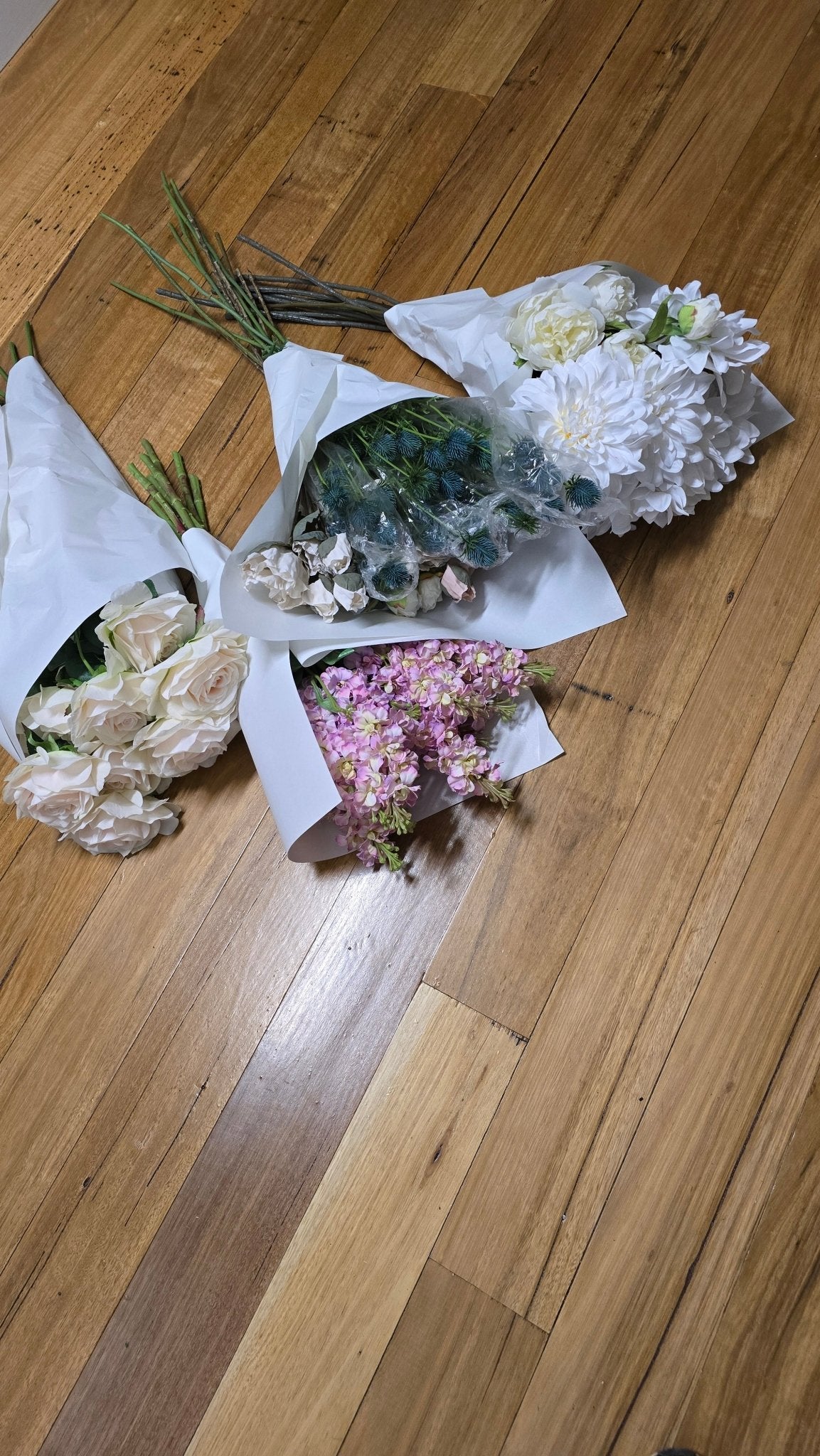 Artificial Flowers and Greenery for hire - available for hire when hiring a backdrop with us and an Organic Balloon Garland - UpUpNAwayBalloons