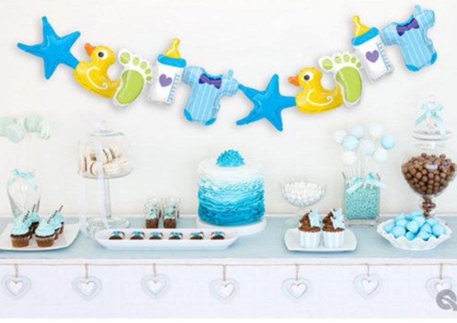 Baby Boy Bunting / Garland by UpUpNAwayBalloons