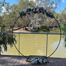 Load image into Gallery viewer, Backdrop flower arrangements - available for hire when hiring a backdrop with us by UpUpNAwayBalloons
