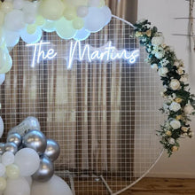 Load image into Gallery viewer, Backdrop flower arrangements - available for hire when hiring a backdrop with us by UpUpNAwayBalloons
