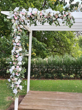 Load image into Gallery viewer, Backdrop flower arrangements - available for hire when hiring a backdrop with us by UpUpNAwayBalloons
