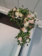 Load image into Gallery viewer, Backdrop flower arrangements - available for hire when hiring a backdrop with us by UpUpNAwayBalloons
