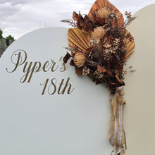 Load image into Gallery viewer, Backdrop flower arrangements - available for hire when hiring a backdrop with us by UpUpNAwayBalloons
