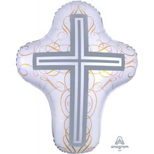 Load image into Gallery viewer, Baptism / Christenings / Naming Day Cross Balloon Bouquet - UpUpNAwayBalloons
