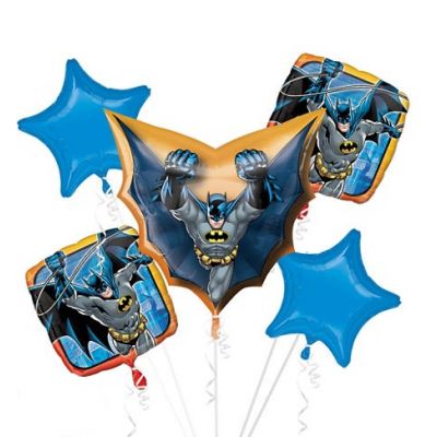 Batman Birthday Helium Balloon Bouquet by UpUpNAwayBalloons