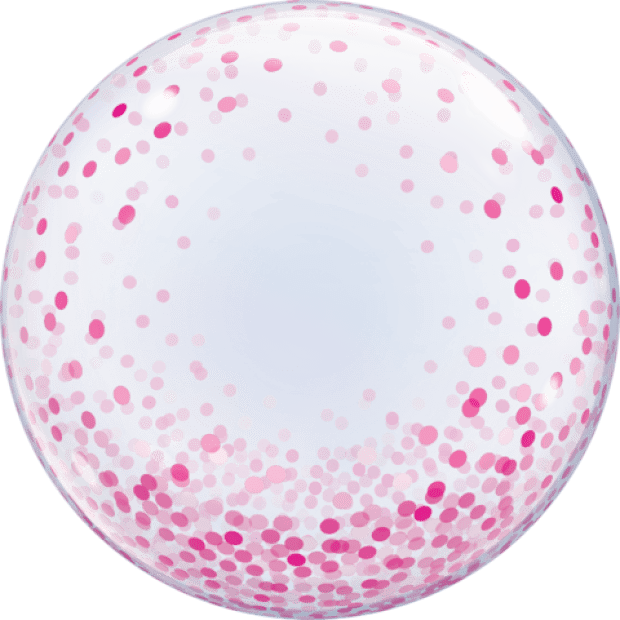 Beautiful Bubble Balloons in a Box - Confetti Print Pink - UpUpNAwayBalloons