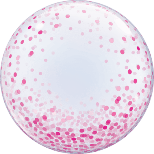 Beautiful Bubble Balloons in a Box - Confetti Print Pink - UpUpNAwayBalloons