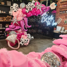 Load image into Gallery viewer, Black Shimmer Wall Backdrop for Hire - Only available when ordering Balloon Garlands also - UpUpNAwayBalloons
