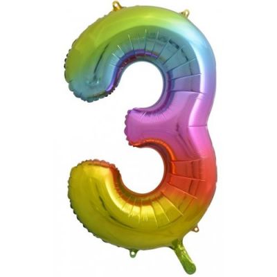 Bright Rainbow Numbers by UpUpNAwayBalloons