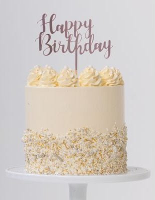 Cake Topper Happy Birthday (Gold, Rose Gold & Silver) - UpUpNAwayBalloons