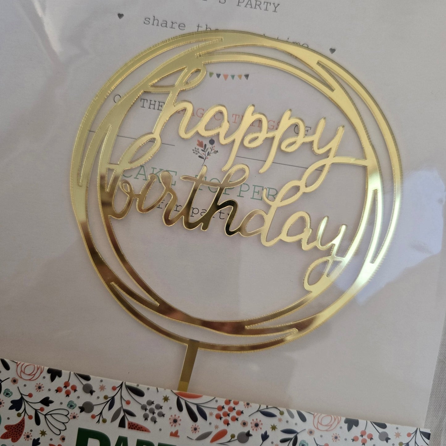 Cake Topper Happy Birthday (Gold, Rose Gold & Silver) - UpUpNAwayBalloons
