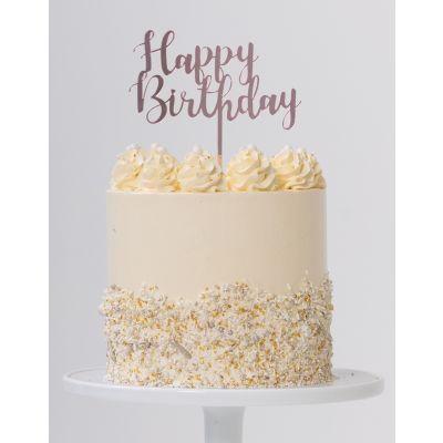 Cake Topper Happy Birthday (Gold, Rose Gold & Silver) - UpUpNAwayBalloons