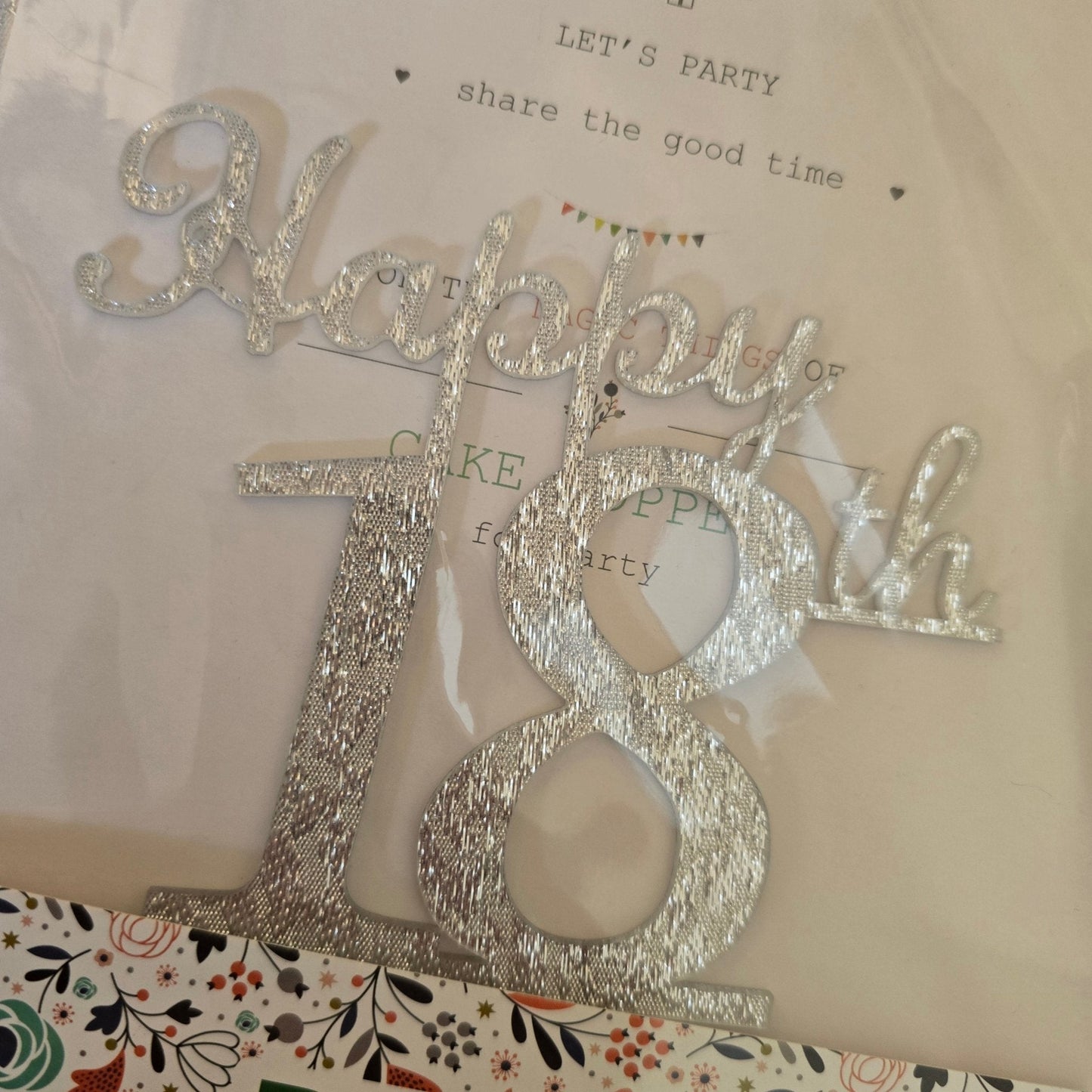 Cake Topper Sparkly 18th - UpUpNAwayBalloons