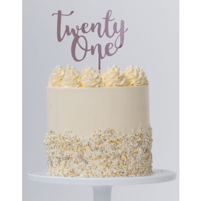 Cake Topper Twenty One (Gold, Rose Gold & Silver) - UpUpNAwayBalloons