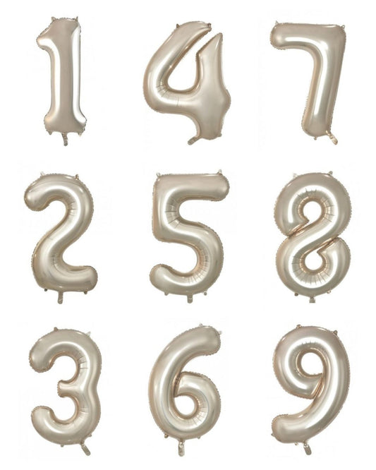 Champagne Numbers - UpUpNAwayBalloons