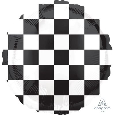 Checkered Flags 45cm Foil Balloon - UpUpNAwayBalloons