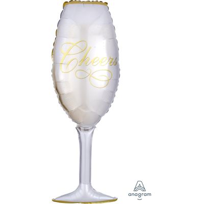 Cheers Champagne Glass - UpUpNAwayBalloons