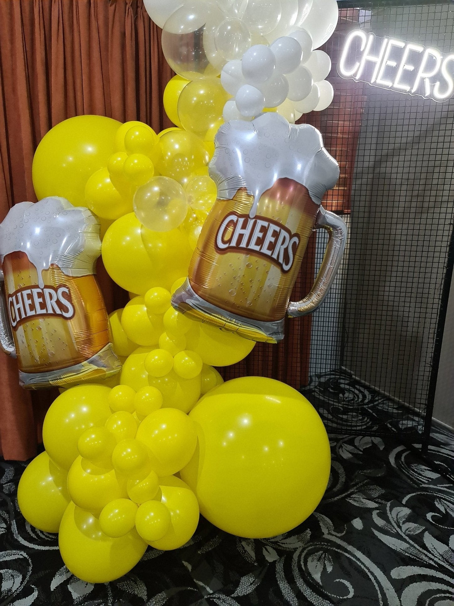 Cheers Neon Sign for Hire - only available when hiring a backdrop and ordering a balloon garland by UpUpNAwayBalloons