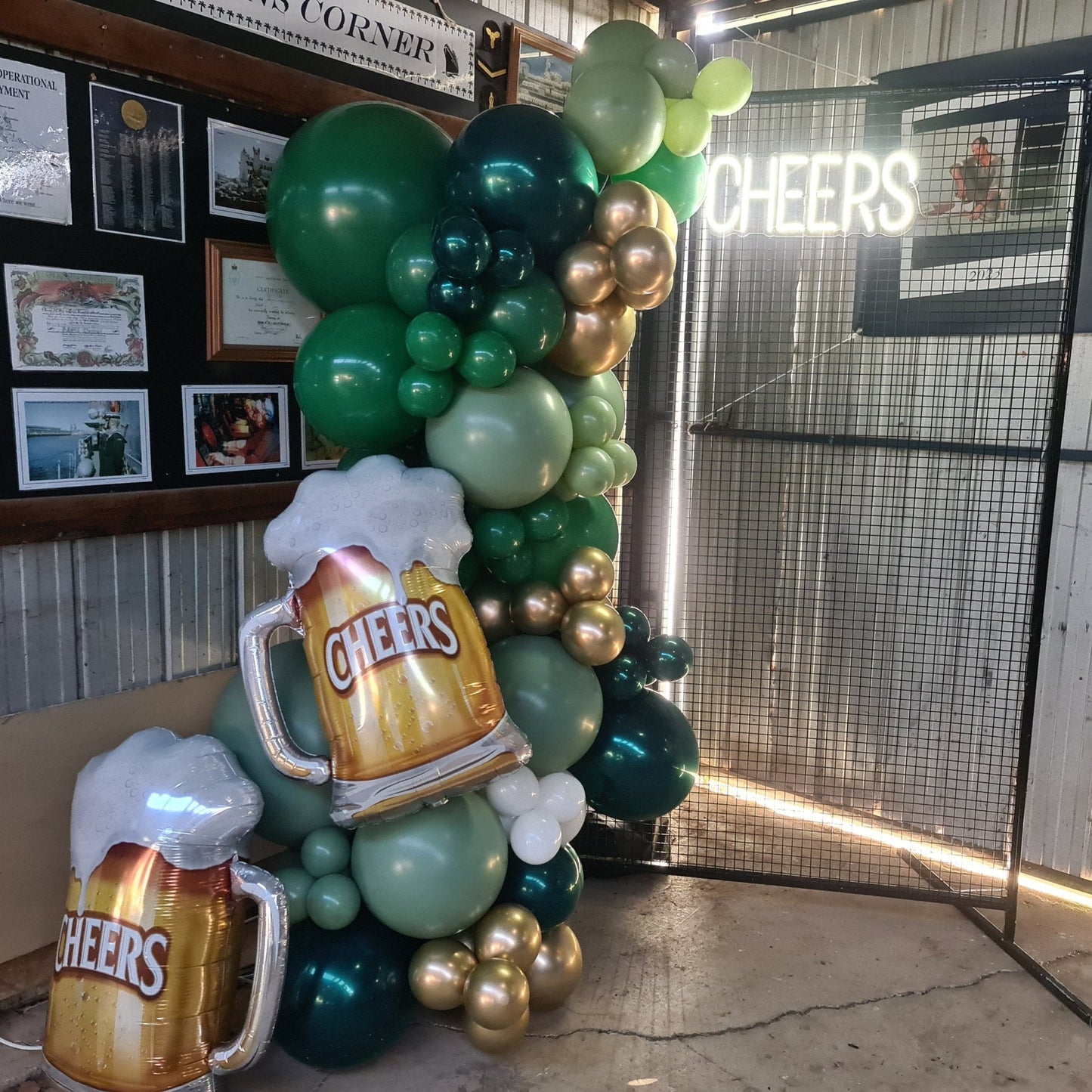 Cheers Neon Sign for Hire - only available when hiring a backdrop and ordering a balloon garland - UpUpNAwayBalloons