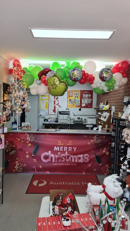 Christmas Backdrops & Local Business Xmas Decorations - message for a FREE quote. - UpUpNAwayBalloons