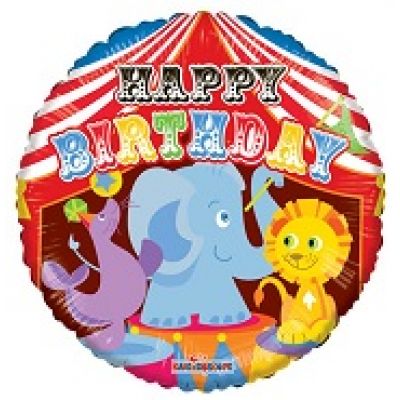 Circus Happy Birthday 45cm Foil Balloon - UpUpNAwayBalloons