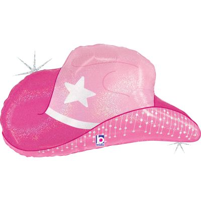 Cowgirl Pink Hat Supershape Balloon - UpUpNAwayBalloons