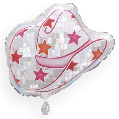 Cowgirl Pink Stars Hat Supershape Balloon - UpUpNAwayBalloons