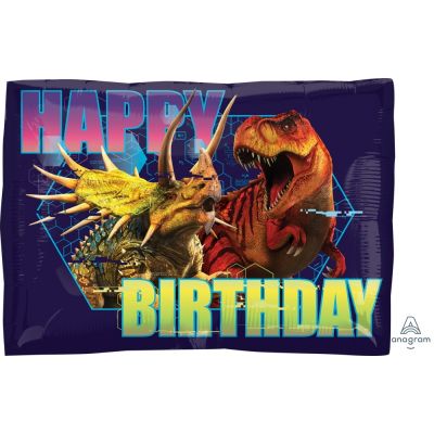 Dinosaur Jurassic Park Happy Birthday Foil by UpUpNAwayBalloons