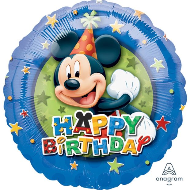Disney Mickey Mouse Happy Birthday 45cm Foil Balloon - UpUpNAwayBalloons