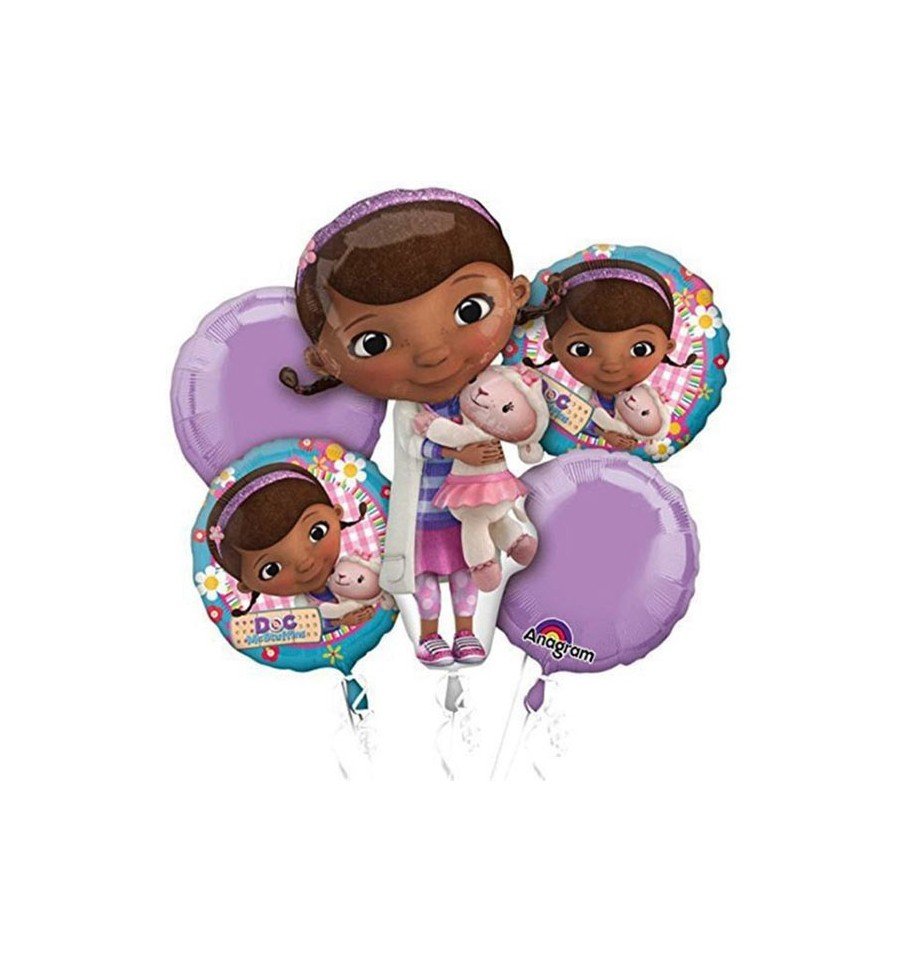 Doc McStuffins Birthday Helium Balloon Bouquet by UpUpNAwayBalloons