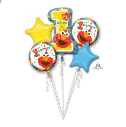 Elmo Sesame Street 1st Birthday Helium Balloon Bouquet by UpUpNAwayBalloons