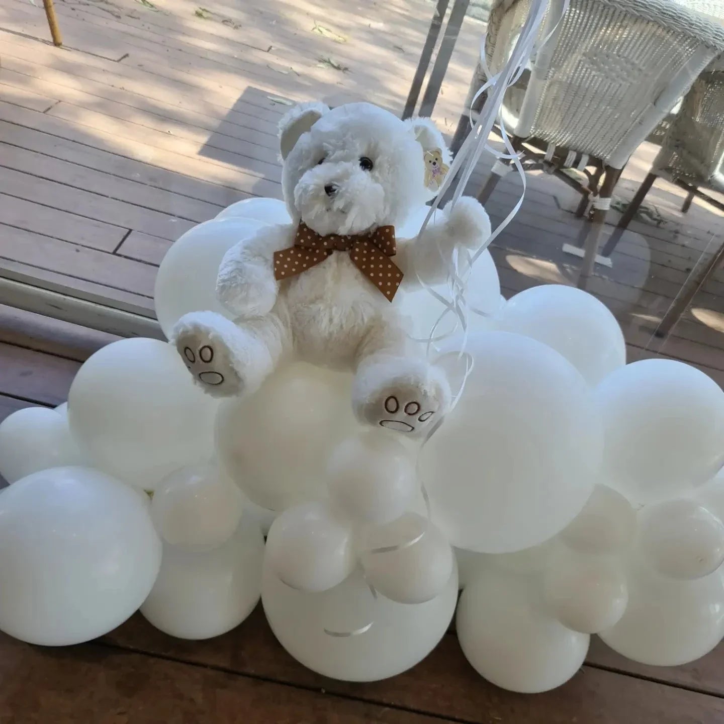 Floating Teddy Bear by UpUpNAwayBalloons
