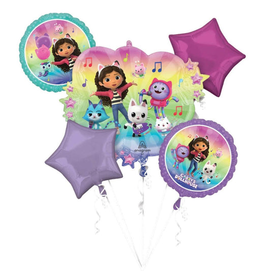 Gabby's Dollhouse 5 Balloon Helium Bouquet - UpUpNAwayBalloons
