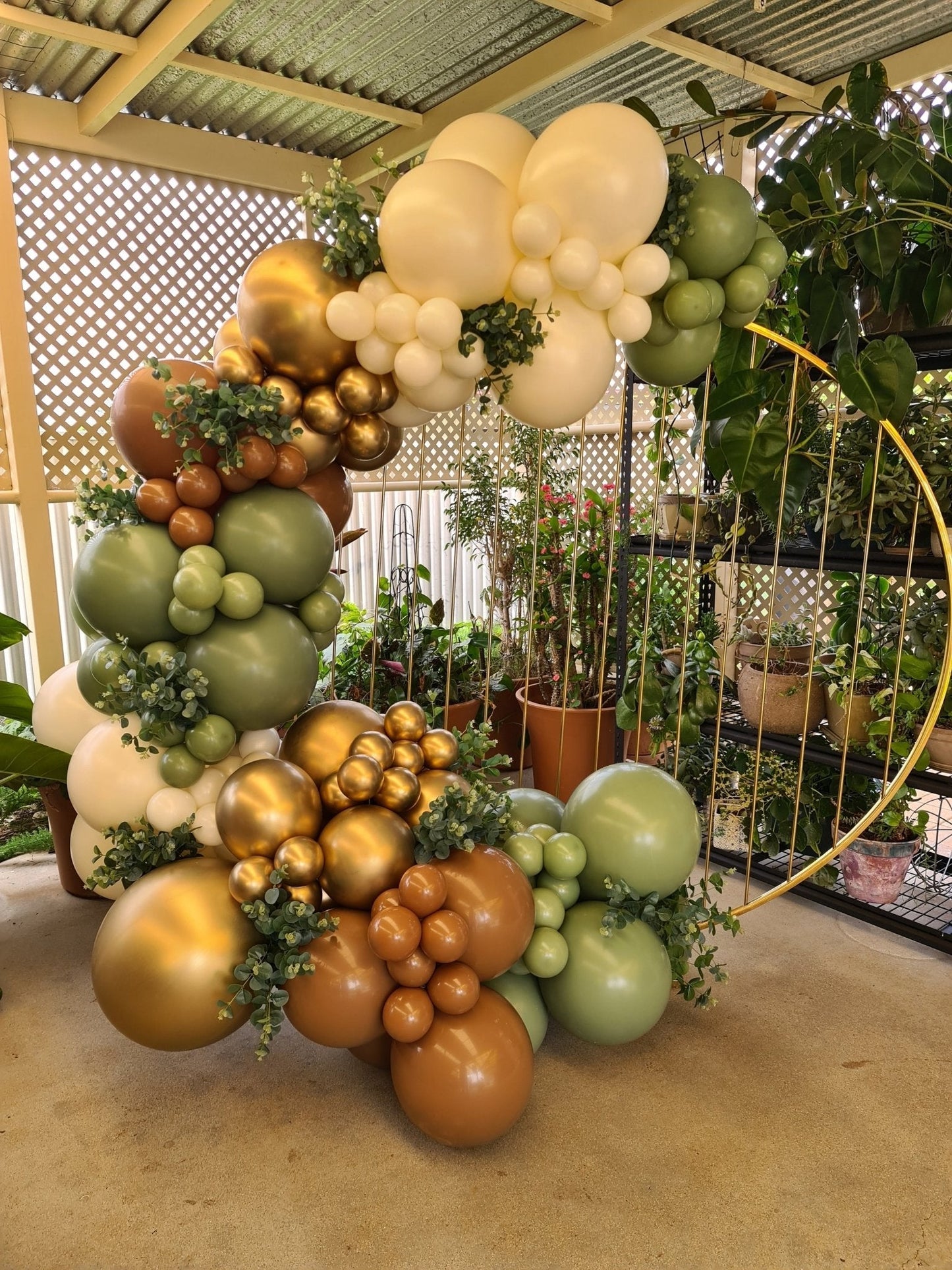 Gold Frame Backdrop for Hire - Only available to hire with Organic Balloon Garlands or our hire flowers by UpUpNAwayBalloons