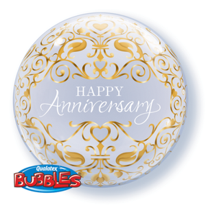 Wedding Anniversary Gold Bubble - UpUpNAwayBalloons