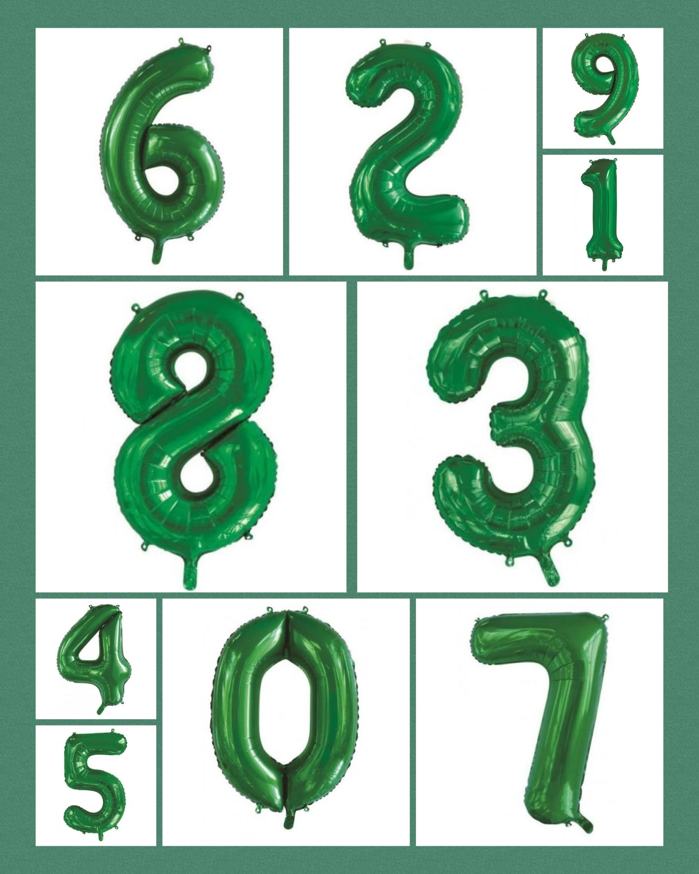 Green Numbers - UpUpNAwayBalloons