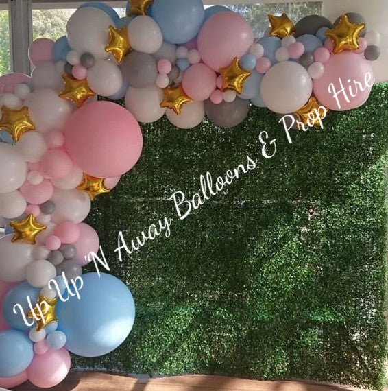 Greenery Wall Backdrop for Hire (2 styles to choose from) - Only available when ordering Balloon Garlands or flowers also by UpUpNAwayBalloons