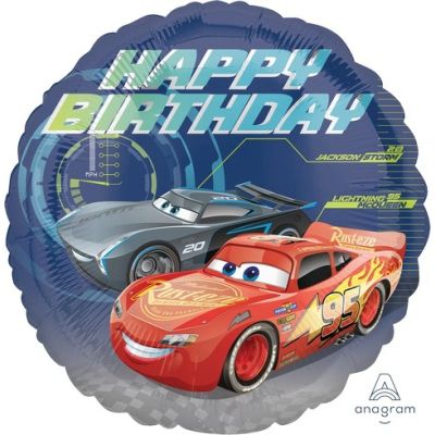 Happy Birthday Lightning McQueen Disney Cars 45cm Foil Balloon - UpUpNAwayBalloons