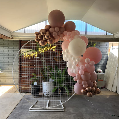 Happy Birthday Neon Sign for Hire - UpUpNAwayBalloons