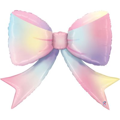 Iridescent Bow Supershape Helium Balloon - UpUpNAwayBalloons