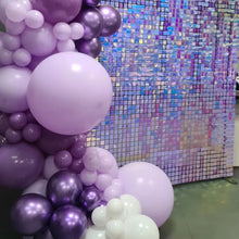 Load image into Gallery viewer, Iridescent Shimmer Wall Backdrop for Hire - Only available when ordering Balloon Garlands also by UpUpNAwayBalloons
