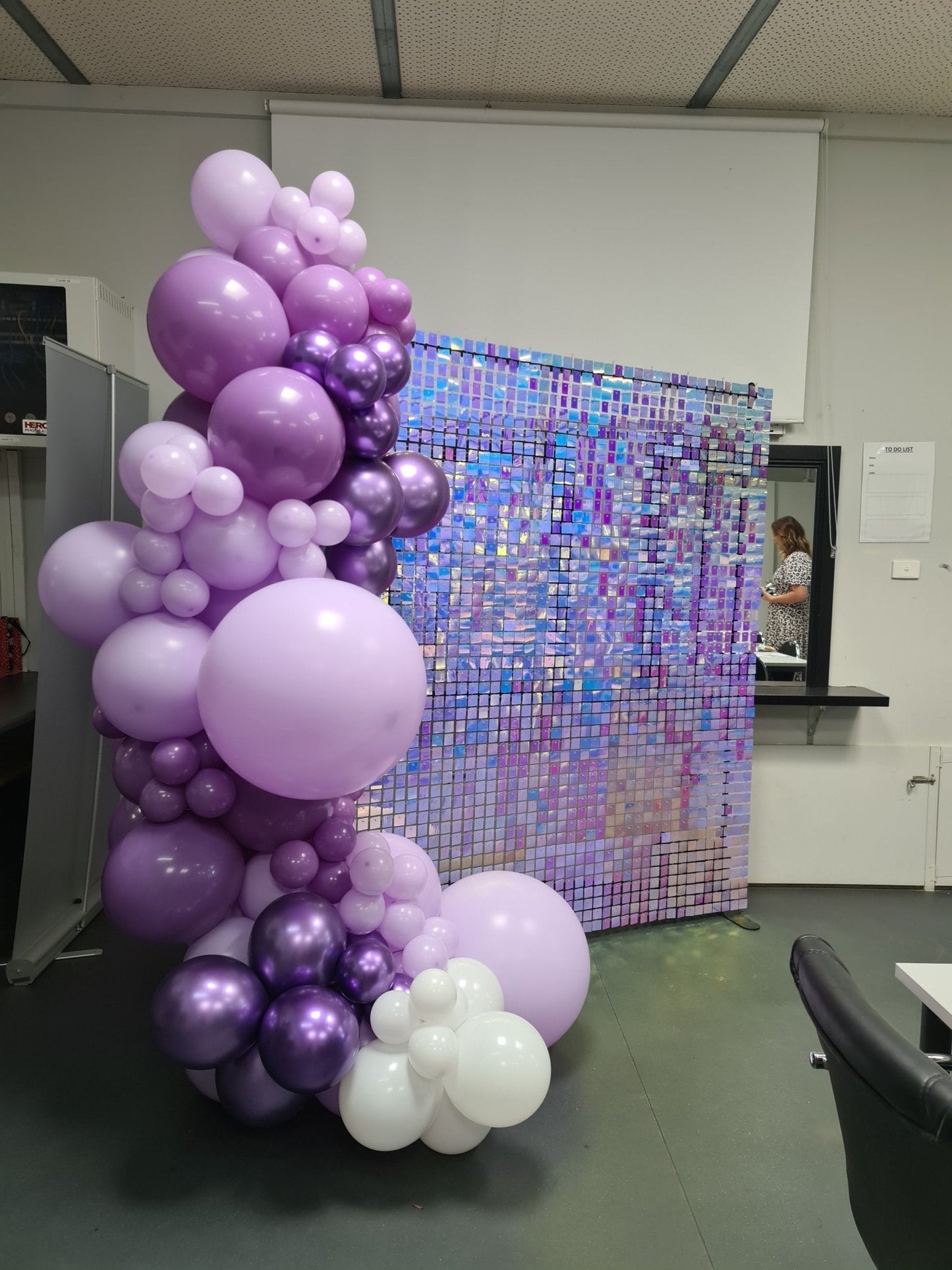 Iridescent Shimmer Wall Backdrop for Hire - Only available when ordering Balloon Garlands also by UpUpNAwayBalloons