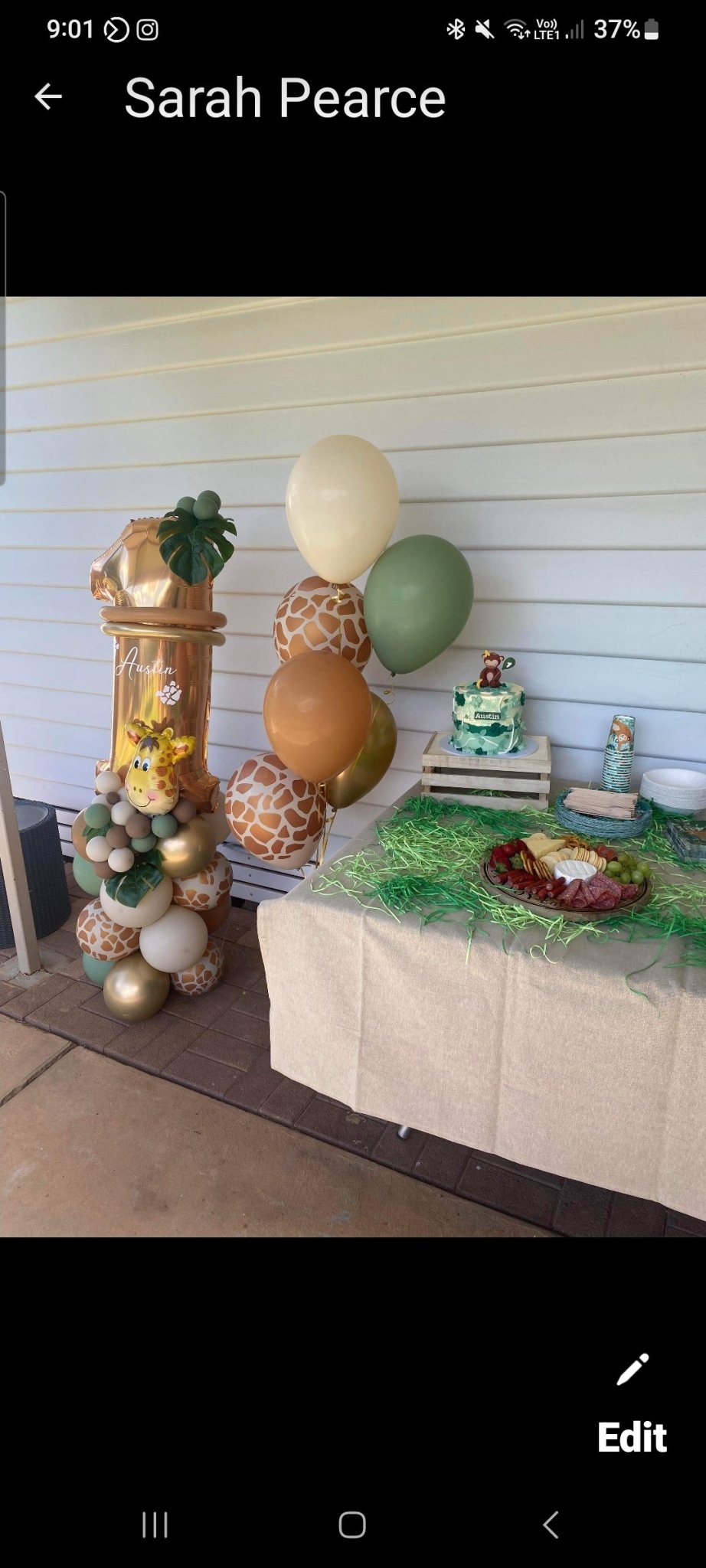 Jungle Theme Personalised 1st Birthday Package 4 by UpUpNAwayBalloons